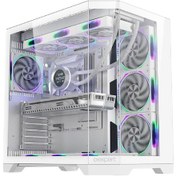 Resim Oexpert Iceman 7 Argb Fanlı Kumanda Kontrollü Akvaryum Gamıng Beyaz Kasa 