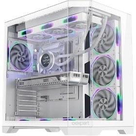 Resim Oexpert Iceman 7 Argb Fanlı Kumanda Kontrollü Akvaryum Gamıng Beyaz Kasa 