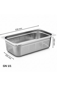 Resim Üret Çelik ÜRET Delikli Gastronom Küvet GN 1/1 200 mm 28 lt 