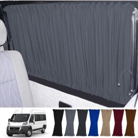 Resim Oto Pandami Fiat Ducato Boxer Jumper Uzun Şase 2006+ Uyumlu Gri Raylı Oto Perde Takımı 