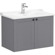 Resim Vitra Root Classic 80 cm Gri Kapaklı Banyo Dolabı Alt Modül Lavab Vitra