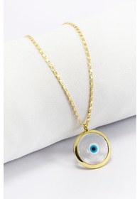 Resim Şeffaf El Yapımı Nazar Boncuğu Bijuteri Kolye, Hediyelik Kolye Çok Renkli 