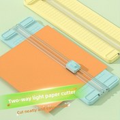 Resim 1 adet 4'ü 1 arada İki Yönlü Kağıt Kesici, Manuel, 4 Başlık Dahil Taşınabilir Manuel Kağıt Kesici - Fotoğraflar, Kartlar, Ofis Kullanımı İçin Dayanıklı Plastik El Aleti - Elektrik Gerekmez, Kolay Kullanım & Temizlik 