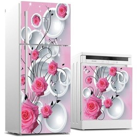Resim Buzdolabı Ve Bulaşık Makinası Beyaz Eşya Sticker Kaplama 3D Pembe (540884496) 