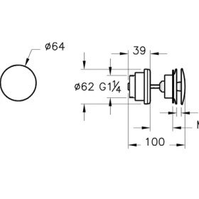 Resim VitrA Origin A4514934 Yuvarlak Lavabo Süzgeci, Universal, Basmalı, Fırçalı Nikel 