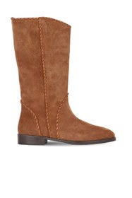 Resim Bueno Shoes Taba Süet Kadın Düz Çizme 30wc25567 