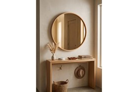 Resim CİRCLE DUVAR AYNASI, MEŞE, 100 CM 