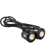 Resim 2 Adet LED Kartal Göz Yedek Işık Sis Sürüş Lambası Araba Motosiklet Beyaz Işık 9W Siyah (Yurt Dışından) 