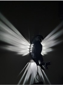 Resim 3d Baskı Realistik Kartal Figürlü Led Duvar Lambası Siyah Dekoratif Işıklı Duvar Lambası Siyah 