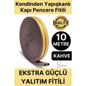 Resim Svein Premium Kapı Pencere Soğuk Toz Sızdırmaz Izolasyon Fitili Kendinden Yapışkanlı Isı Yalıtım 2x5=10 mt 