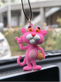 Resim Esey Dizayn Pembe Panter Araba Dikiz Ayna Süsü - Vantuzlu Cam Süsü 