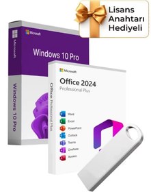 Resim Microsoft Windows 10 + Office 2024 Pro Plus Kurulum Dosyalı USB Bellek 16GB (Lisans Anahtarı Hediyeli) 