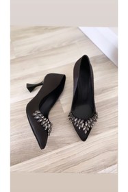 Resim LADİESHOE Siyah Taşlı Stiletto 