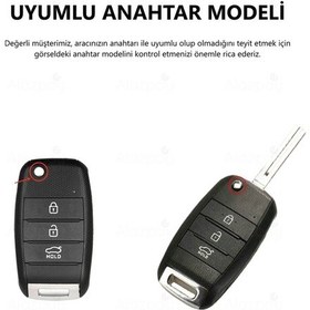 Resim Kia Rio Picanto Sportege Ceed Optima Sorento Stinger Cerato Forte Tpu Anahtar Kılıfı Kırmızı Gold 