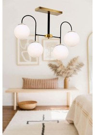 Resim Tt010-4 Esk Tt Aydınlatma Eskitme Rengi Kaplama 4 Lü Beyaz Cam... 