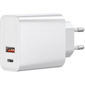 Resim Jeemson Baseus Hızlı Şarj Cihazı 30w, Type-c + Usb Port, Pd/pps/qc3.0 Desteği, Evrensel Voltaj, Beyaz Avrupa Standartı 
