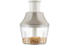 Resim Flosoft Paslanmaz Çelik Bıçak Manuel Doğrayıcı Rondo, 3 Bıçaklı Üstten Basmalı El Robotu 700 ml Bej 