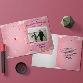 Resim Fotoğraflı Sevgililer Günü Hediyesi Kartpostal 