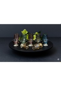 Resim Çnr Home Collection 12 Parça Renkli Kahve Yanı 6 Lı Su Bardağı & 6 Lı Lokumluk- Şekerlik Çok Renkli 