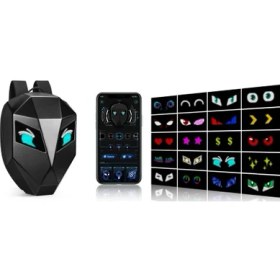 Resim LED Gözlü Motorcu Çantası LED Sırt Çantası 