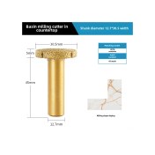 Resim Skycity Mermer Ve Kuvars Taşı İçin Taban Lavabo Yuvarlama Aracı - Kesme Ve Taşlama Ucu 12.7 Mm Sap 30.5 Mm Genişlik 