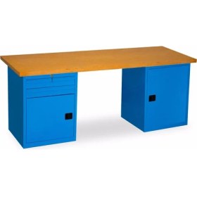 Resim Star Çelik Atölye Çalışma Tezgahı-2 Çekmeceli-1 Kapaklı Dolaplı-2130 mm 