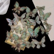 Resim 1 Paket/20 adet, pembe kristal kelebek üç boyutlu Kelebek El Hesabı DIY Dekoratif Çıkartmalar Çöp Günlük Dekorasyon Malzemeleri, DIY Çöp Günlük Dekorasyon Etiket Çıkartmaları, Parti Hatırası 