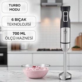 Resim King KEB1031 Mixora El Blenderı | 1500W Güç, 4+2 Bıçak, Turbo Mod, Paslanmaz Çelik 