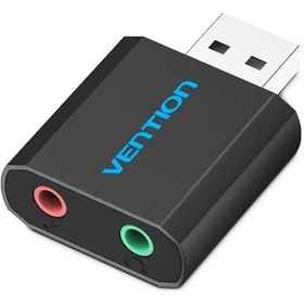 Resim Vention 7.1 USB Kulaklık Mikrofon Giriş Ses Kartı Siyah 