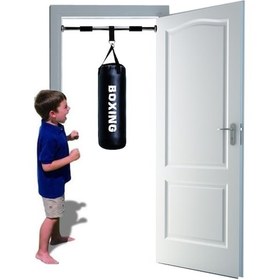 Resim Siyah Çocuk Boks Kum Torbası + Barfiks Asma Demiri 53 x 20 CM Siyah 