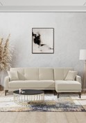 Resim Kilim Mobilya Minimal Uzanmalı Köşe Takımı V2 (İKİLİ SOL ÜNİTE UZANMA SAĞ ÜNİTE) Krem 