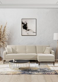 Resim Kilim Mobilya Minimal Uzanmalı Köşe Takımı V2 (İKİLİ SOL ÜNİTE UZANMA SAĞ ÜNİTE) Krem 