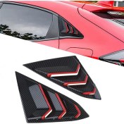 Resim Solar Sanc Pencere Panjur Kapağı Üçgen Pencere Kaplaması Karbon Fiber Kırmızı (Yurt Dışından) 