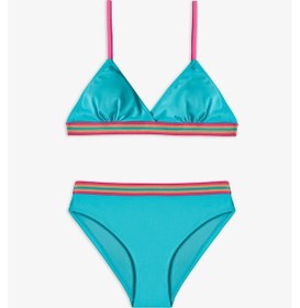 Resim Penti Turkuaz Genç Kız island Üçgen Bikini Takımı 