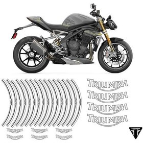 Resim Trıumph Beyaz Jant Şeridi Jant İçi Yazılı Sticker Çok Renkli 