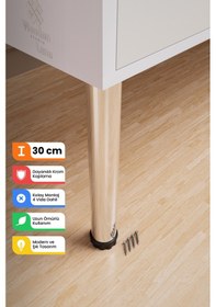 Resim Metal Mobilya Ayağı 30 Cm Krom Tekli Orta Sehpa Yan Sehpa Tabure Puf Destek Ayağı Krom 42 Çap 30 Cm 