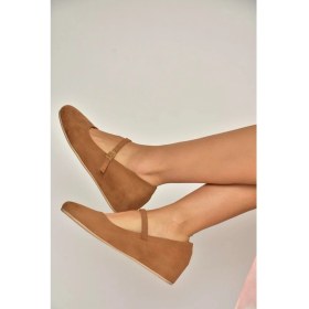 Resim Fox Shoes Y250770702 Taba Süet Alçak Dolgu Tabanlı Kadın Ayakkabı 