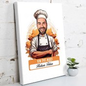 Resim Karikatürlü En İyi Erkek Aşçı Kanvas Tablo 