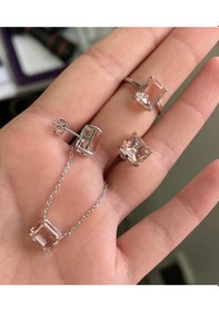 Resim Silver Point Baget Taşlı Üçlü Set Gümüş 