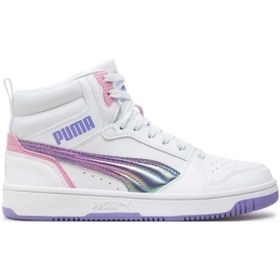Resim Puma Rebound V6 Mid Bouncy Sky Jr 398725-01 Boğazlı Unisex Spor Ayakkabı BEYAZ 
