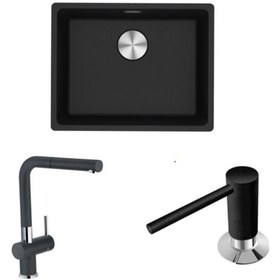 Resim Franke Mrg 210/110-52 Nero Granit Eviye Actıve Plus Doccıa Armatür&sabunluk Set Kampanya 
