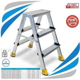 Resim Sözbir 3+3 Gold Çift Çıkışlı Alüminyum Merdiven 