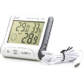 Resim Diwu Dc103 İç Dış Max-Min Prob Termometre Nem Ölçer 
