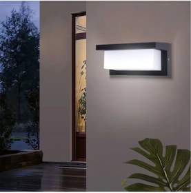 Resim Genel Markalar ekim aydınlatma 18w Led Dış mekan duvar aplik siyah kasa G.ışığı-beyaz renk seçenekleriyle 