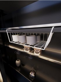 Resim SUNTEL BANYO MUTFAK AKSESUARLARI Dolap İçi Organizer Raf - Beyaz Mutfak Düzenleyici 