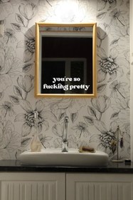 Resim habune You Are So Pretty Ayna Çıkartması Ayna özel yeni stickerı 