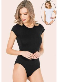 Resim 3 Adet Likralı Pamuk Kısa Kol Kadın Çıtçıtlı Body %92 Pamuk - %8 Likra 001 