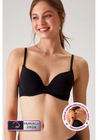 Resim Pierre Cardin Rome Soft Push Up / Yarı Destekli Tak-çıkar Askılı Pamuklu Sütyen Ten 6401 Ten 