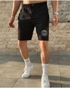 Resim Keywest Büyük Beden Saint-germain Siyah Baskılı Yazlık Spor Şort - Rahat Günlük Şort 
