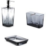 Resim Primanova - Biga Şeffaf Siyah 3'lü Banyo Aksesuar Set 
